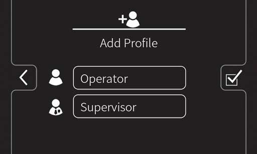 Tryck på knappen Lägg till/redigera profi ler för att komma till skärmen Lägg till/redigera profiler. OBS: Standardarbetsledaren kan inte tas bort från profillistan. 3.