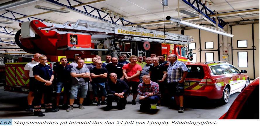 LRF Skogsbrandvärn i Ljungby När brandrisken var som allra värst under sommaren 2018 bildades i förebyggande syfte ett skogsbrandvärn i Ljungby kommun med LRF-medlemmar som bas.