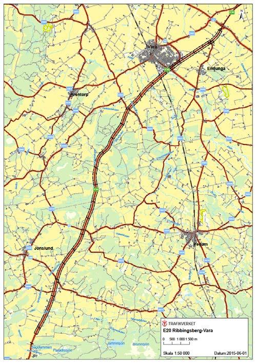 Vårgårda Vara, 25 km Delen Ribbingsberg Eling och Eling Vara Projektledare: Svante Jildenhed Projektet omfattar ombyggnad av befintlig väg till 1+1 respektive 2+2 Sweco är kontrakterad konsult för