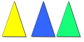 Mårtensson, personlig kommunikation, 24 september, 2018). Färg, form och antal hörn på trianglarna är invarianta medan storleken är variant.