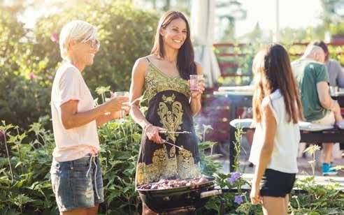 Men också för umgänge grannar emellan på den gemensamma grillplatsen.