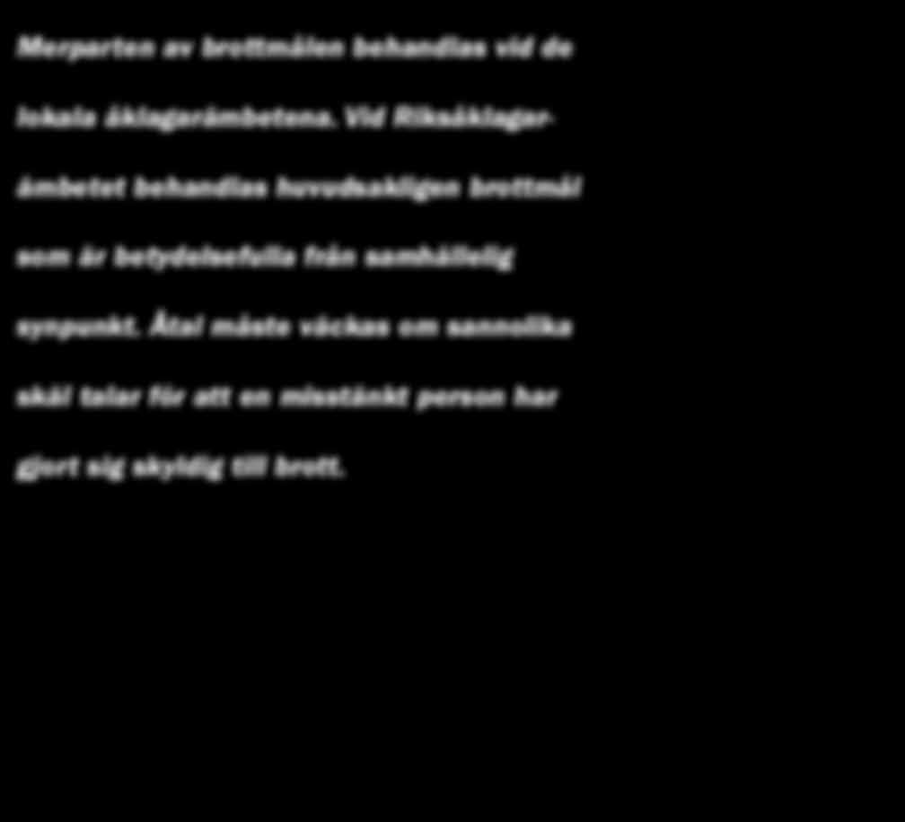 38 Merparten av brottmålen behandlas vid de lokala åklagarämbetena.