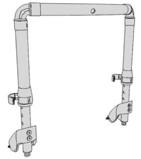 (figur 3) Montering av den justerbara ryggen som kan fällas ned -----> Se instruktionen för Montering av rygg som kan fällas