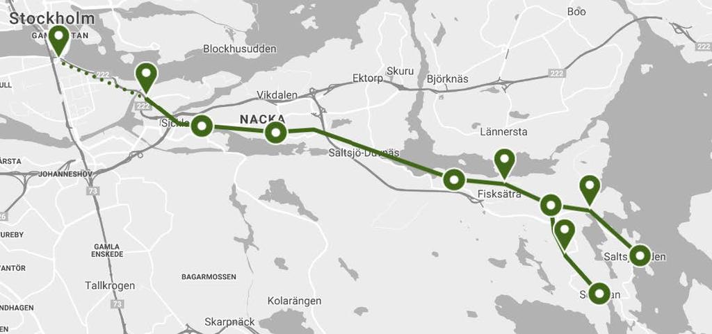 16(27) framtida kollektivtrafik i förbindelsen. Projekt Östlig förbindelse har lagts ned av Trafikverket, då finansiering saknas i befintlig nationell plan.