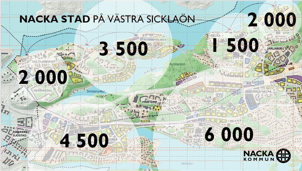 22(27) 3.1.5 Utvecklad strukturplan för Nacka stad Den utvecklade strukturplanen för Nacka stad innehåller nybebyggelse i en omfattning som möjliggör en levande stad.