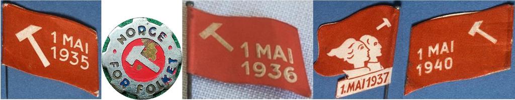 Personregister till Norges Första majmärken. Hans Berntsen 1961. Tryggve Bratteli 1985. Einar Gerhardsen 1965 och 1988. Kyrre Grepp 1954. Rachel Grepp 1967. Adolf Gundersen 1957. Viggo Hansteen 1966.