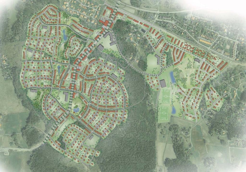 KULTURFÖRVALTNINGEN Handläggare: Norell Annika Diarienummer: KTN-2018-0432 Bilaga 2: Översiktsillustrationer Södra Gunsta Illustrativ plan Grön cirkel: Infart till Södra Gunsta Blå