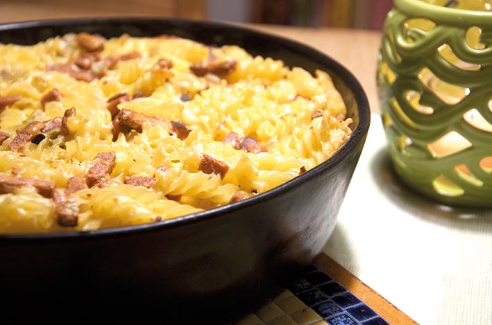 Macaroni & sydstatsvis cheese på Macaroni & cheese är en viktig del av det amerikanska köket och lagas inte bara i södern.