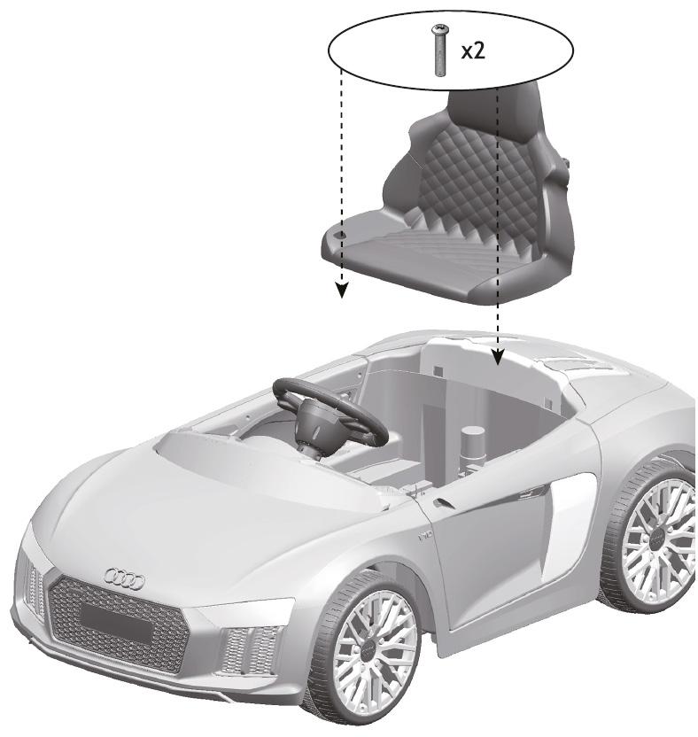 Steg 6: Säte 1) Placera sätet på sin plats i bilen.