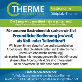 Bad Bergzabern, den 02.01.2019-26 - Südpfalz Kurier - Ausgabe 1/2019 STELLEN Markt Weitere Jobs: wittich.de/ jobboerse Sunny studio / fotolia.