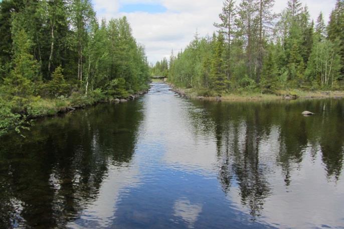 Vy över kanaliseringen och rätningen av fåran från det mindre selet