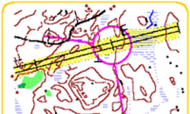 Kontrollpunkterna kan utgöras av svårare terrängföremål, till