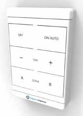 Konfigurering av scener (Configuring Scenes) forts. e-sense Organic Väggpanel 1. I denna meny kan man välja exakta %-värden för att säkerställa att nivåer är lika i en grupp armaturer 2.