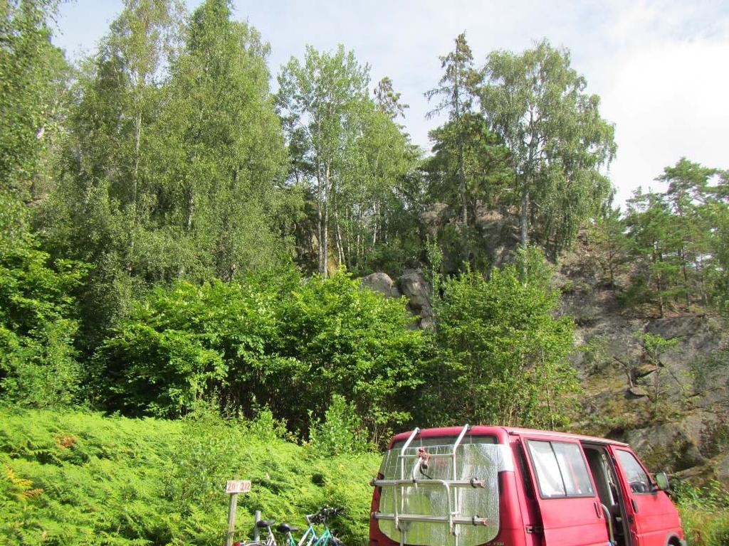 Området sträcker sig en bit upp längs berget på den västra delen av campingplatsen, Figur 14-15.