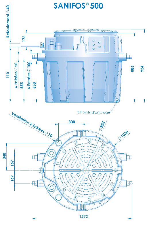 DN 40 (ext 50) en version dilacération / DN 50 (ext 63) sur version Vortex DN 40 (ext 50) en version dilacération DN 50 (ext 63) sur version Vortex 3.