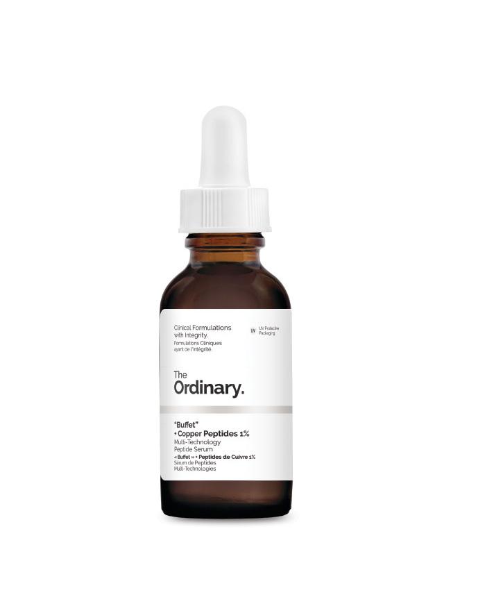 More Molecules. Buffet + Copper Peptides 1% Multiteknologiskt Peptidserum Rek pris 389 kr Denna formula kombinerar flera äldokumenterade peptidteknologier för att behandla flera tecken på åldrande.