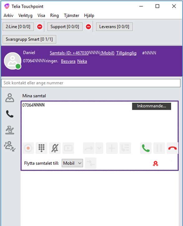 Länkar med telefonnummer Callto-länkar och Tel URL-adresser på webbsidor stöds av Touchpoint Softphone.