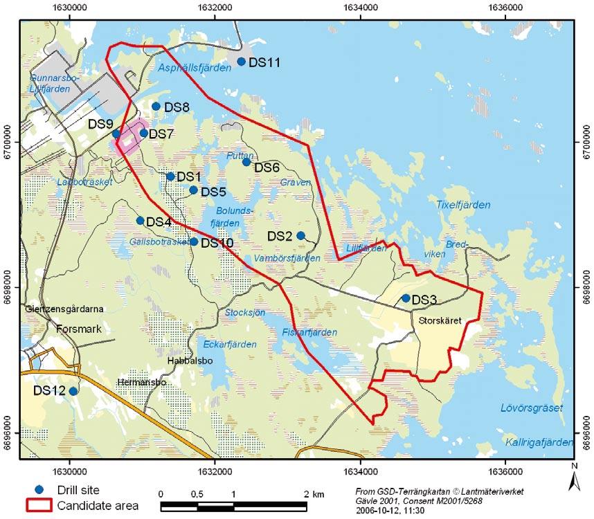 1 Introduction Site investigations are currently being performed by SKB for location and safety assessment of a deep repository for high level radioactive waste /1/.