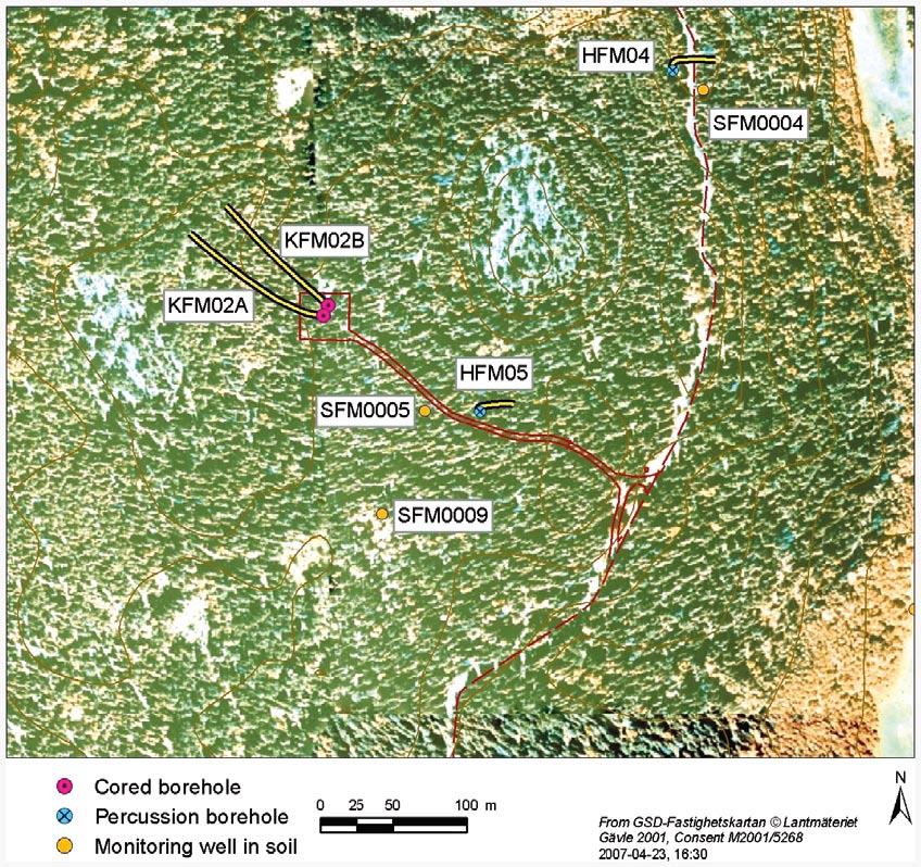 Figure 1-2. Borehole locations at drill site DS2.