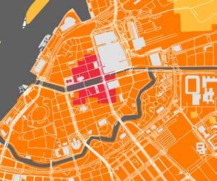 Ligger platsen inom kartans avgränsningsområde används befintlig täthetsnivå, om inte planeringen av platsen inkluderar en stor mängd ny bebyggelse