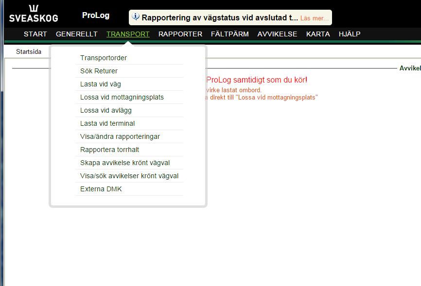 3 (7) 2. Gå in på företagets tranportorderlista Bild 2 3.