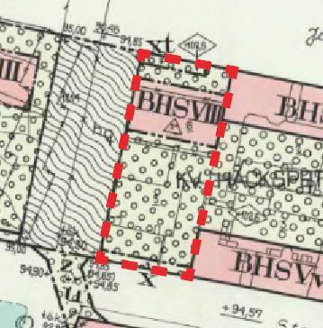 Exploatören önskar att gällande byggrätt utökas genom en detaljplaneändring. Gällande detaljplan med aktuell fastighet markerad i rödstreckad yta. 2.