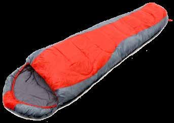 TEMPERATURGRÄNSER: COMFORT +20ºC / LIMIT +15ºC / EXTREM +5ºC SOVSÄCK HIKER 100 ART NR: 74-320240 STORLEK: 230X80X55 CM. VIKT: 800 G.