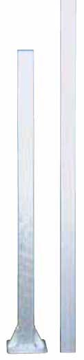 Ø102 mm 70 x 70 mm 80 x 80 mm 90 x 90 mm 100 x 100 mm STOLPAR Ø60 mm Ø76 mm Ø140 mm Stolpar för nedgjutning och bultning Våra standardstolpar är runda för att underlätta vid montering.