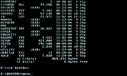 SATA RAID SATA SATA MS-DOS ( ) 1 MS-DOS D:\> D:\> ENTER ( 1) cd
