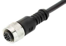 4-polig 79900010 5 meter kabel med kabelkontakt M12x1 rak modell