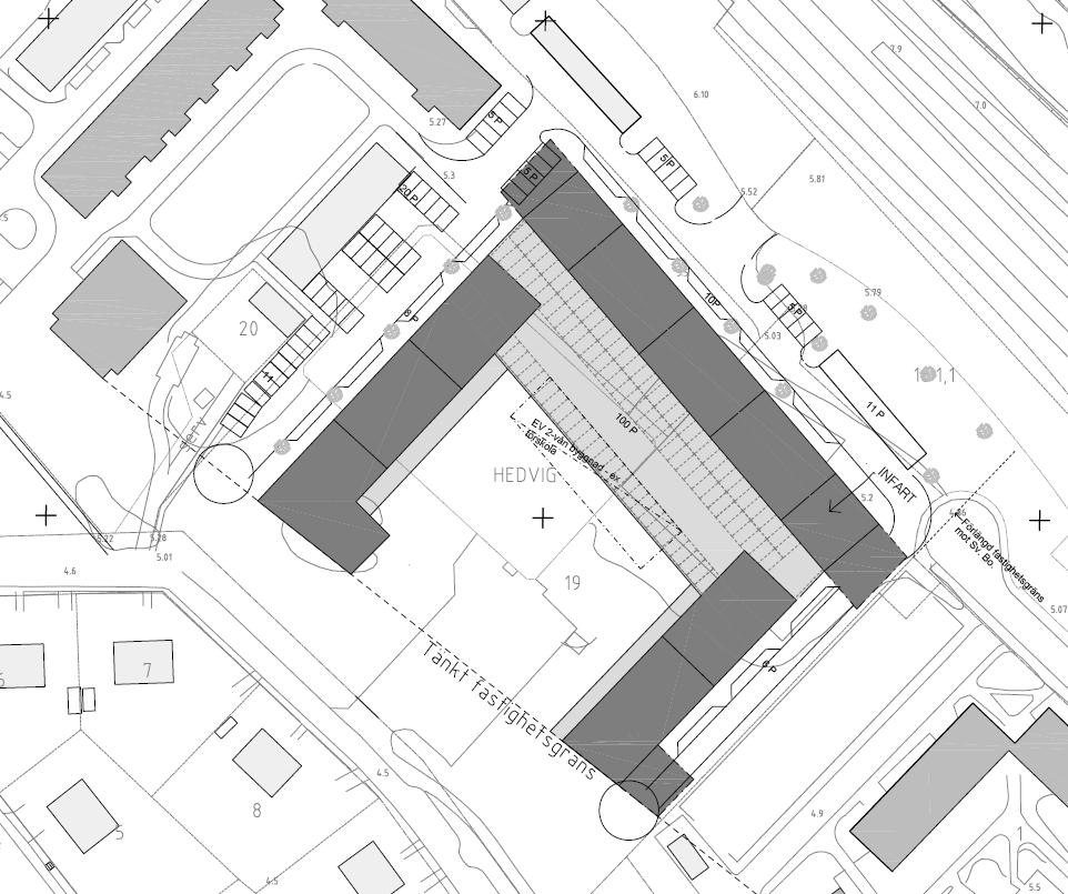 4 (5) direkt sydost om det aktuella området. Denna plan syftar till att bygga på och till det befintliga 60-talskvarteret så att ca 65 nya lägenheter kan tillskapas.