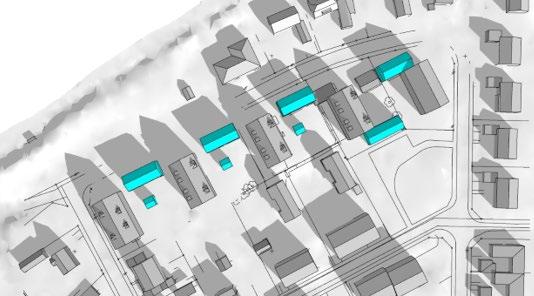I planförslaget beaktas ljus, luft och genomsikt som viktiga kvaliteter där planen innehåller regleringar bland annat i