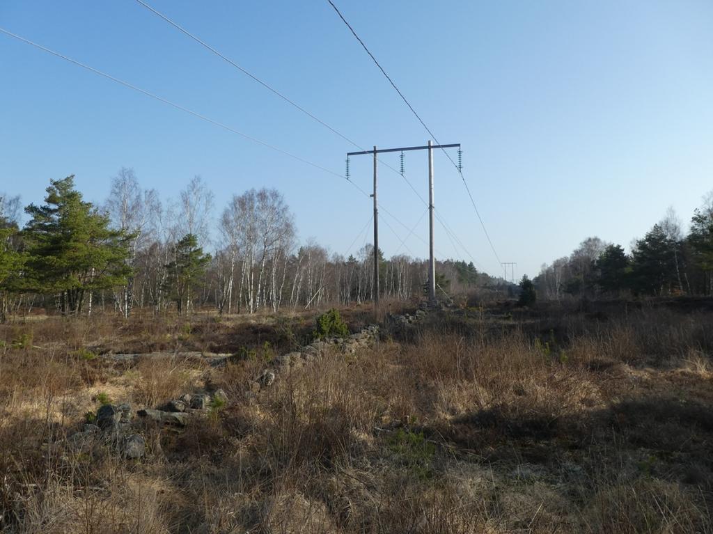 Redovisning av naturvärdesobjekt Objekt-ID: 1 Naturvärdesbedömning: Visst naturvärde - naturvärdesklass 4 Dominerande naturtyp: Biotoper: Ljunghed, hällmark Beskrivning: Ledningsgata på hällmark med