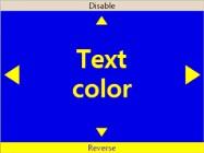 4. Textfärgen visas på skärmen. Välj färgen på texten med Joysticken och tryck på Enter på den trådlösta handkontrollen.