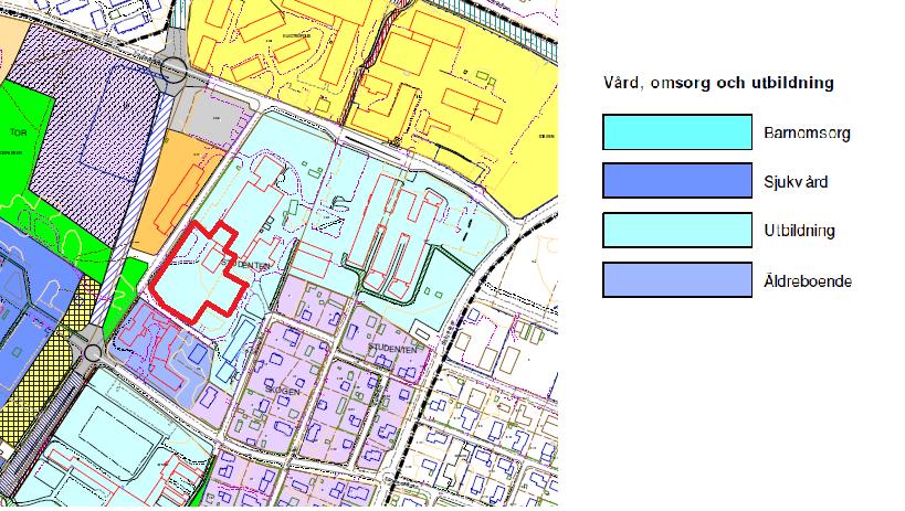 Areal Planområdet omfattar ca 8000 m 2 tidigare planlagd mark. Markägoförhållanden Direkt berörda fastigheter är Studenten 1 som ägs av Kalix kommun.