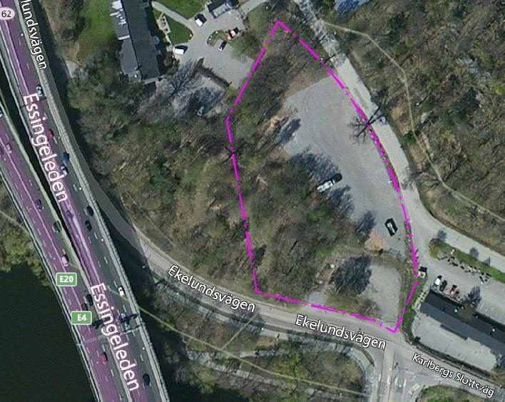 Sida 3 av 30 2 OMRÅDESBESKRIVNING Planområdet är drygt 7800 m² och beläget mellan Essingeleden och Karlsbergs slott i Huvudsta, sydvästra delen av Solna.
