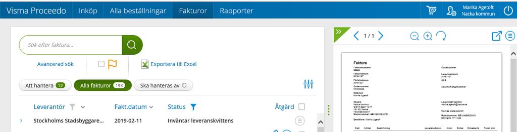 Skriver du en kommentar följer den med till fakturan som kommer från leverantören.