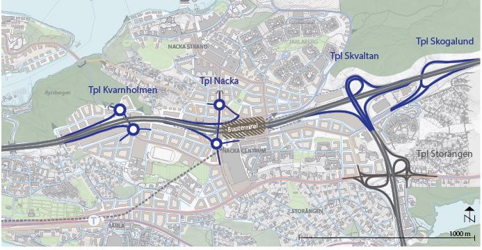Figur 8. Övergripande trafiksystem enligt alternativ A. Figur 10.