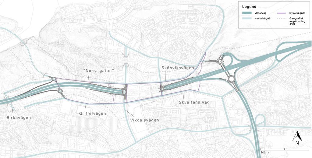Figur 14. Övergripande trafiksystem enligt alternativ D.