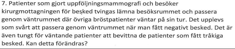 Efter kontakt med verksamheten så bekräftas den fysiska situationen på kirurgmottagningen.
