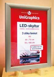 cm - dubbelsidig - 25 mm profil 7603989 LED-skylt Belys och lyft fram ditt budskap på ett mycket effektfullt sätt med LED-skylt i aluminium med snäppram för inomhusbruk.