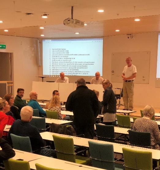 ÅRSMÖTET DEN 17 NOVEMBER Lördagen den 17 november samlades ett 40-tal medlemmar för traditionsenligt årsmöte i Nacka stadshus.