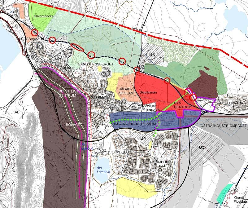 10 översiktsplanen anges hela det område som påverkas av gruvbrytningen (som sker 1365 meter under marknivån) som Deformationsområde Kiirunavaara 1365 m. Hela planområdet ligger inom detta område.
