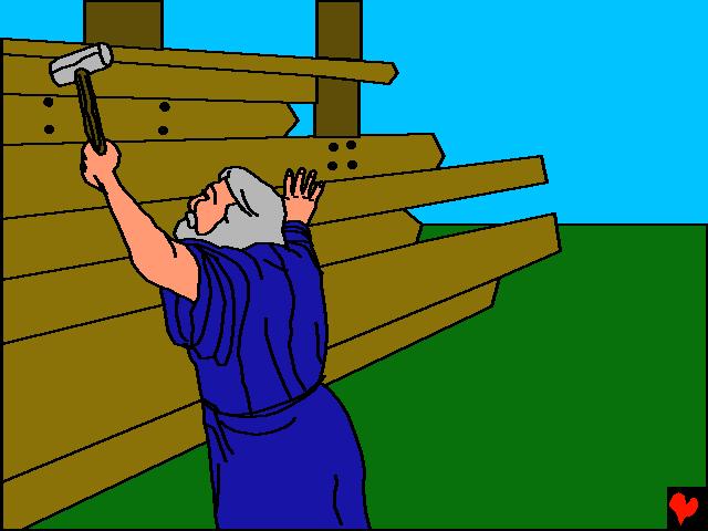 Men Noa fortsatte bygga.