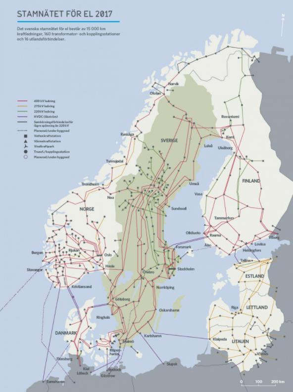 Bild 1: Svenska stamnätet 2017. Källa: Vattenfall AB [6] 5.1.2 Prioritering inom Styrel Vidare har det framgått att Styrel är en komplex och otydlig metod vid elbrist.