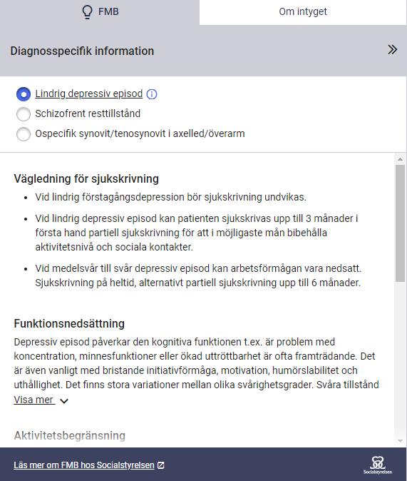 Figur 15. Socialstyrelsens försäkringsmedicinska beslutsstöd. 5.