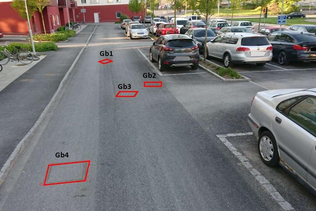 överfarter gjordes ca en vecka efter den första rengöringen. Infiltrationsförsöken upprepades därefter igen. Gränby backe Fyra olika provpunkter, med olika förutsättningar, valdes ut, (Figur 10).