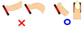 On a scale of 0 to 100% (0%: minimum power 100%: maximum power), please press the surface with approximately 50%~70% power.