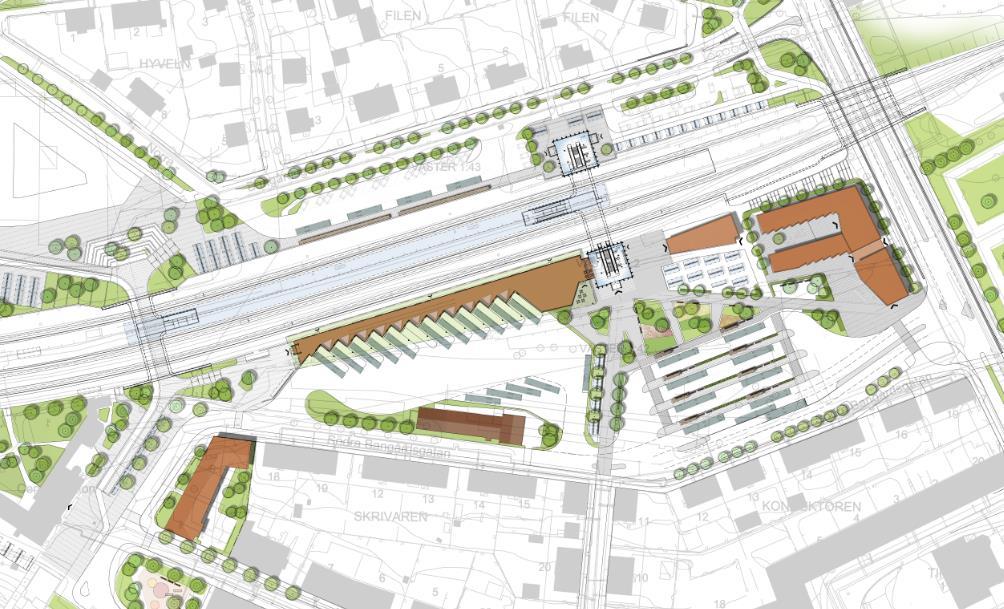 av gatan och 890 st närmast Brunnsgatan. Gatan ska byggas om med bredare gång- och cykelväg. Avstånd från hus till vägkant blir som kortast 5 m. 4 Mätning 4.1 Mätbetingelser Figur 3.