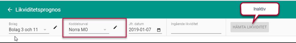 likviditeten är på plats hämtar du prognosen som tidigare.